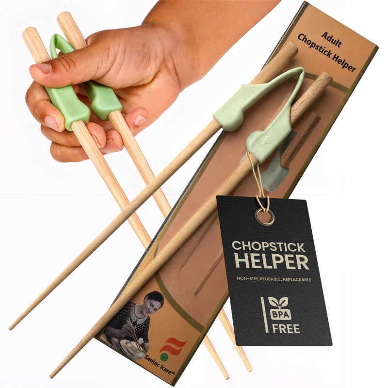 Senior ICare Chopstick Helper - Training Chopsticks for Adults, Beginners, Trainers or Learners, Right or Left Handed - Non-Slip, Reusable, Replaceable - Image 1